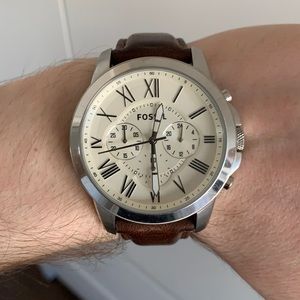 Fossil Watch with Two Leather Bands (Brown/Black)